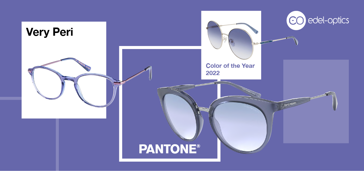 Brillen und Sonnenbrillen in der Pantone Trendfarbe 2022 Very Peri